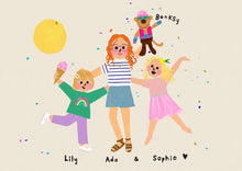 Load image into Gallery viewer, Best Friends/ Family bespoke portrait- send me your photo's to draw from!