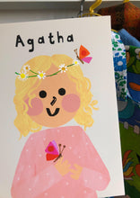 Load image into Gallery viewer, Butterfly Girl Portrait Print- click to customise!
