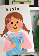 Load image into Gallery viewer, Art Girl Portrait Print- click to customise!