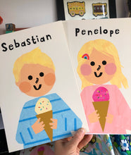 Load image into Gallery viewer, Ice cream Boy Portrait Print- click to customise!