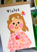 Load image into Gallery viewer, Butterfly Girl Portrait Print- click to customise!