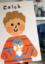 Load image into Gallery viewer, Cat Boy Portrait Print- click to customise!