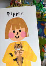 Load image into Gallery viewer, Cat Girl Portrait Print- click to customise!