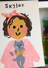Load image into Gallery viewer, Cat Girl Portrait Print- click to customise!