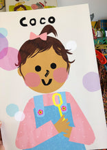 Load image into Gallery viewer, Bubbles Girl Portrait Print- click to customise!