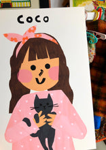 Load image into Gallery viewer, Cat Girl Portrait Print- click to customise!