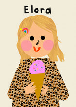 Load image into Gallery viewer, Ice cream Girl Portrait Print- click to customise!