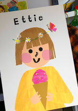 Load image into Gallery viewer, Ice cream Girl with Daisy's Portrait Print- click to customise!