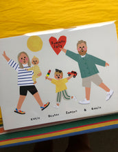 Load image into Gallery viewer, Best Friends/ Family bespoke portrait- send me your photo's to draw from!