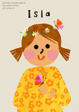 Load image into Gallery viewer, Butterfly Girl Portrait Print- click to customise!