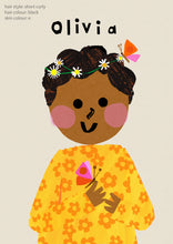 Load image into Gallery viewer, Butterfly Girl Portrait Print- click to customise!