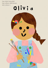 Load image into Gallery viewer, Art Girl Portrait Print- click to customise!