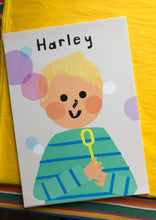 Load image into Gallery viewer, Bubble Boy Portrait Print- click to customise!