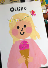 Load image into Gallery viewer, Ice cream Girl with Daisy's Portrait Print- click to customise!