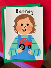 Load image into Gallery viewer, Tractor Boy Portrait Print- click to customise!