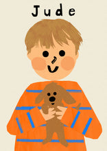 Load image into Gallery viewer, Puppy Boy Portrait Print- click to customise!