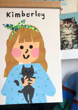 Load image into Gallery viewer, Cat Girl Portrait Print- click to customise!