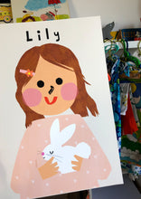 Load image into Gallery viewer, Bunny Girl Portrait Print- click to customise!