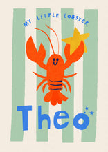 Load image into Gallery viewer, Lobster Personalised Name Print (Pink, Blue or Mint)