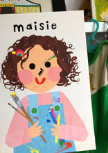 Load image into Gallery viewer, Art Girl Portrait Print- click to customise!