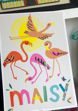 Load image into Gallery viewer, Flamingo Personalised Name Print