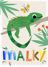 Load image into Gallery viewer, Iguana Personalised Name Print