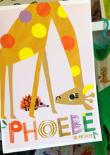 Load image into Gallery viewer, Giraffe Personalised Name Print