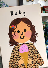 Load image into Gallery viewer, Ice cream Girl Portrait Print- click to customise!