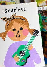 Load image into Gallery viewer, Music Girl Portrait Print- click to customise!