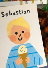 Load image into Gallery viewer, Ice cream Boy Portrait Print- click to customise!