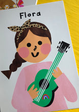 Load image into Gallery viewer, Music Girl Portrait Print- click to customise!