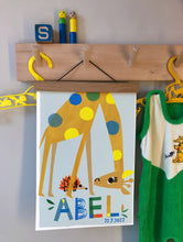 Load image into Gallery viewer, Giraffe Personalised Name Print