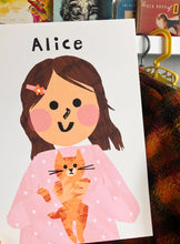 Load image into Gallery viewer, Cat Girl Portrait Print- click to customise!
