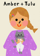 Load image into Gallery viewer, Cat Girl Portrait Print- click to customise!