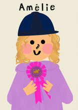 Load image into Gallery viewer, Horse riding Girl Portrait Print- click to customise!