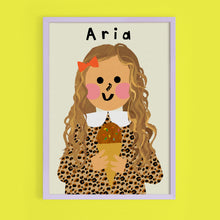 Load image into Gallery viewer, Ice cream Girl Portrait Print- click to customise!