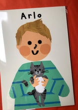 Load image into Gallery viewer, Cat Boy Portrait Print- click to customise!