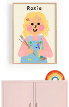 Load image into Gallery viewer, Art Girl Portrait Print- click to customise!
