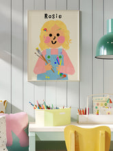 Load image into Gallery viewer, Art Girl Portrait Print- click to customise!