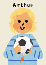Load image into Gallery viewer, Football Boy Portrait Print- click to customise!