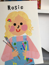 Load image into Gallery viewer, Art Girl Portrait Print- click to customise!