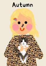 Load image into Gallery viewer, Cat Girl Portrait Print- click to customise!