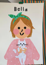 Load image into Gallery viewer, Cat Girl Portrait Print- click to customise!