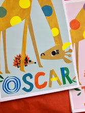 Load image into Gallery viewer, Giraffe Personalised Name Print