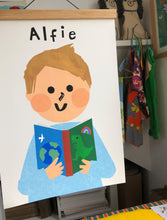 Load image into Gallery viewer, Book Boy Portrait Print- click to customise!