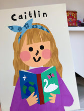 Load image into Gallery viewer, Book Girl Portrait Print- click to customise!