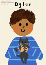 Load image into Gallery viewer, Cat Boy Portrait Print- click to customise!