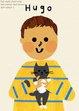 Load image into Gallery viewer, Cat Boy Portrait Print- click to customise!
