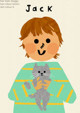 Load image into Gallery viewer, Cat Boy Portrait Print- click to customise!