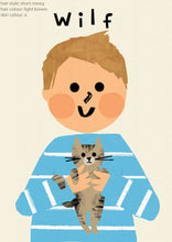 Load image into Gallery viewer, Cat Boy Portrait Print- click to customise!